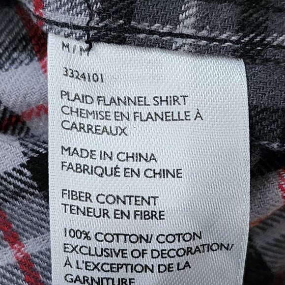 Eddie Bauer Gray Plaid Checks Button Front Flannel Shirt - Picture 5 of 5